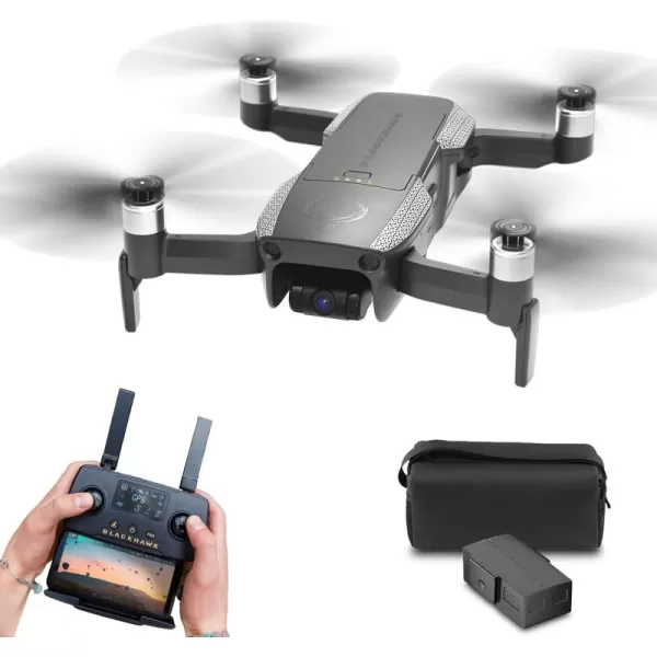 EXO Blackhawk 2  Professional 4K UHD Long Range Drone  35 Minute Battery Life 4K Camera 5 Mile Range 12MP Photo FollowMe Return to Home 15 More  Professional 4K Drone for Adults1 Battery