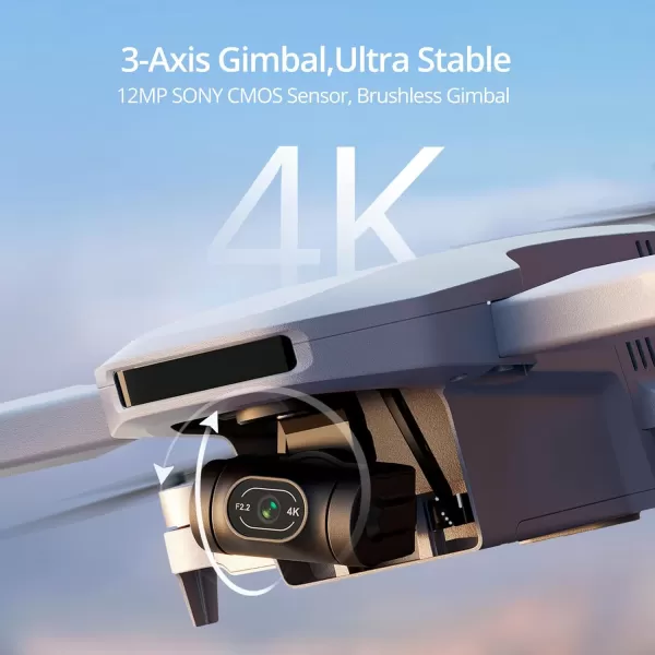 Potensic ATOM 3Axis Gimbal 4K GPS Drone Under 249g 96 Mins Flight Max 6KM Transmission Visual Tracking 4K30FPS QuickShots Lightweight for Adults and Beginners Fly More ComboStandard Kit