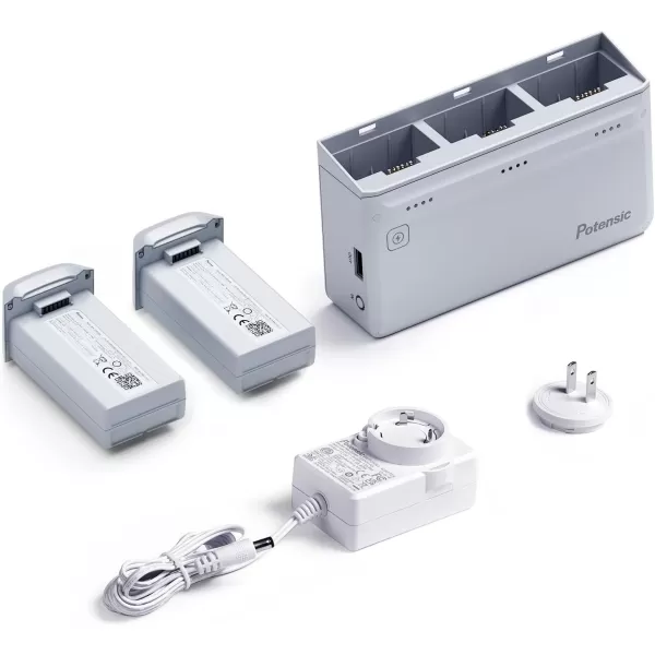 Potensic Atom Parallel Charging Hub with 2 Smart Batteries and 1 Super Quick Charge Adapter Only for Atom Series
