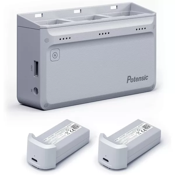 Potensic Atom Parallel Charging Hub with 2 Smart Batteries and 1 Super Quick Charge Adapter Only for Atom Series
