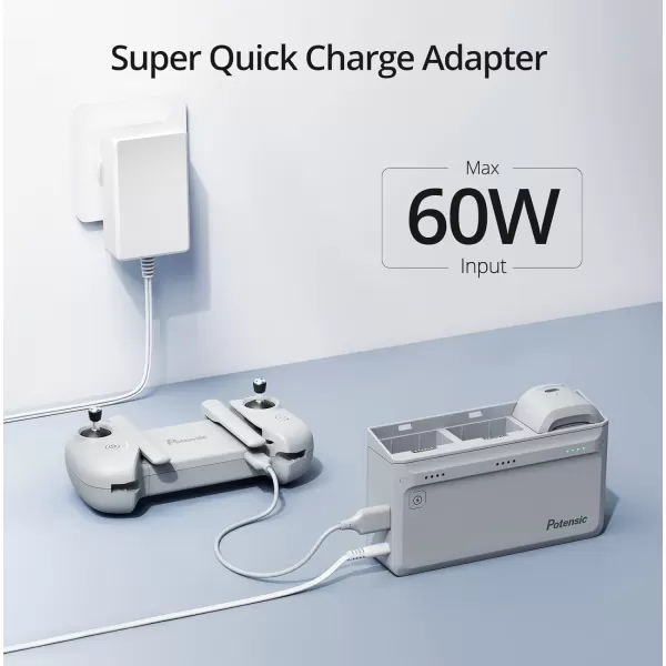 Potensic Atom SE Parallel Charging Hub with 2 Smart Batteries and 1 Super Quick Charge Adapte Batteries in This Set is for Atom SE Only