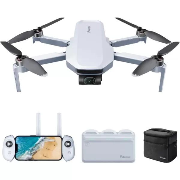Potensic ATOM 3Axis Gimbal 4K GPS Drone Under 249g 96 Mins Flight Max 6KM Transmission Visual Tracking 4K30FPS QuickShots Lightweight for Adults and Beginners Fly More ComboFly More Combo