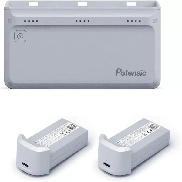 Potensic Atom Parallel Charging Hub with 2 Smart Batteries and 1 Super Quick Charge Adapter Only for Atom Series