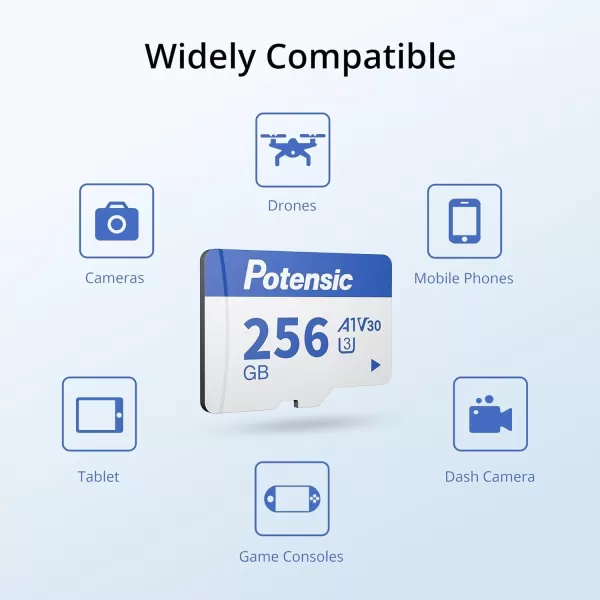 Potensic 256GB Micro Memory Card for Drones A1 U3 V30 Read Speed up to 100 MBs