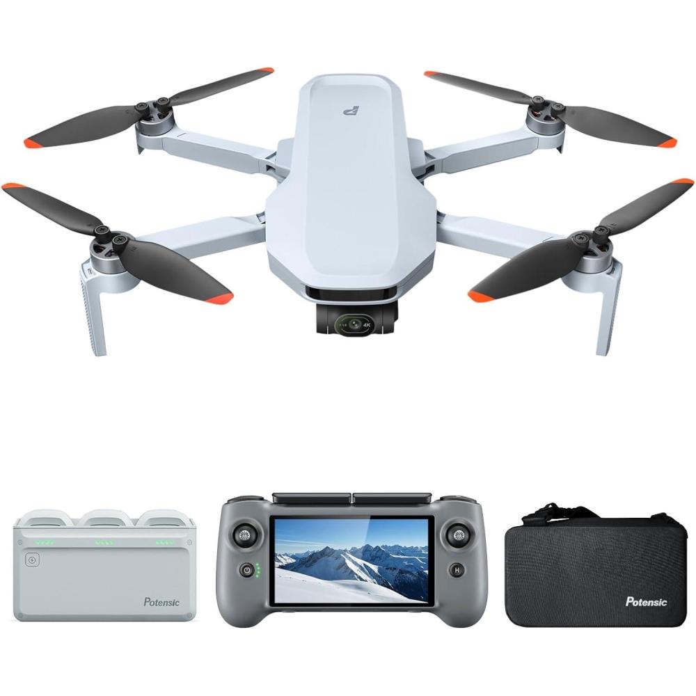 imagePotensic ATOM 2 Standard Kit with RC PTD 1 Drones with Camera for Adults 4K Video 8K Photo 10KM Transmission 3Axis Gimbal AI Track Vertical Shooting AI Night Shot Under 249g 32Min FlightFly More Combo RC PTD 1