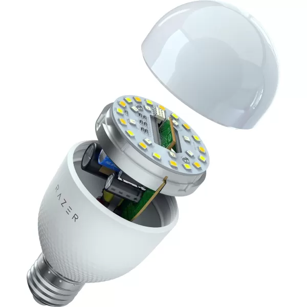 Razer Aether Light Bulb Chroma RGB LED Bulb for Smart Homes  E26 Size 9W 100240V 800 Lumens  Bluetooth  Works with Amazon Alexa Google Home Gamer Room App for Unified Control