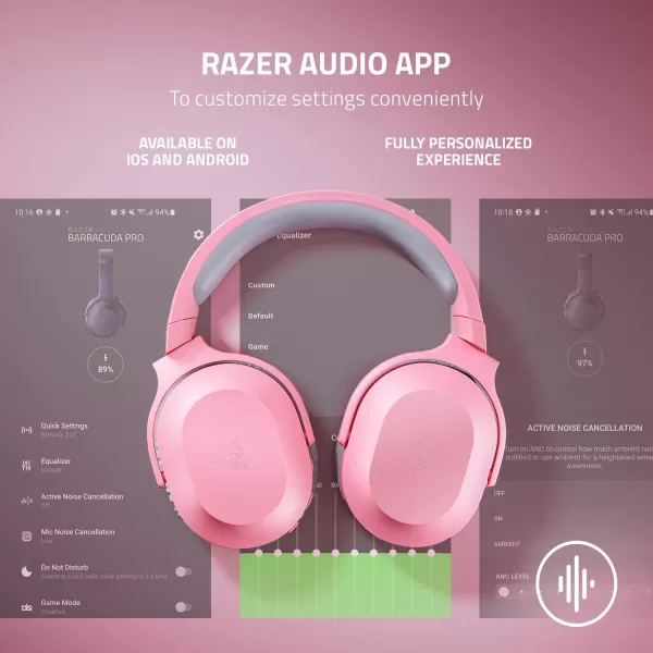 Razer Barracuda X Wireless Gaming ampamp Mobile Headset PC PlayStation Switch Android iOS 24GHz Wireless  Bluetooth  Lightweight  40mm Drivers  Detachable Mic  50 Hr Battery  Quartz PinkPink