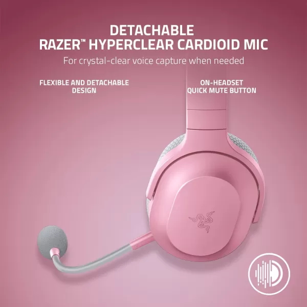 Razer Barracuda X Wireless Gaming ampamp Mobile Headset PC PlayStation Switch Android iOS 24GHz Wireless  Bluetooth  Lightweight  40mm Drivers  Detachable Mic  50 Hr Battery  Quartz PinkPink