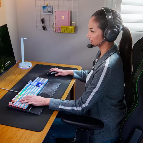 Razer Barracuda X Wireless Gaming ampamp Mobile Headset PC PlayStation Switch Android iOS 24GHz Wireless  Bluetooth  Lightweight  40mm Drivers  Detachable Mic  50 Hr Battery  Quartz PinkRoblox