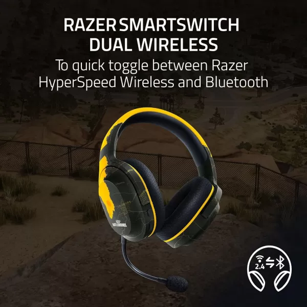 Razer Barracuda X Wireless Gaming ampamp Mobile Headset PC PlayStation Switch Android iOS 24GHz Wireless  Bluetooth  Lightweight  40mm Drivers  Detachable Mic  50 Hr Battery  Quartz PinkPUBG Edition