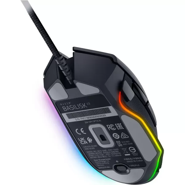 Razer Basilisk V3 Customizable Ergonomic Gaming Mouse Fastest Gaming Mouse Switch  Chroma RGB Lighting  26K DPI Optical Sensor  11 Programmable Buttons  HyperScroll Tilt Wheel  Classic BlackBlack