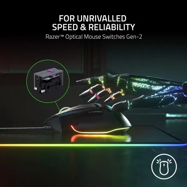 Razer Basilisk V3 Customizable Ergonomic Gaming Mouse Fastest Gaming Mouse Switch  Chroma RGB Lighting  26K DPI Optical Sensor  11 Programmable Buttons  HyperScroll Tilt Wheel  Classic BlackBlack