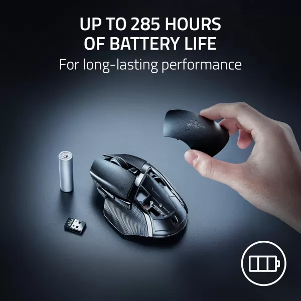 Razer Basilisk V3 X HyperSpeed Wireless Gaming Mouse Up to 285 Hr Battery  18K Optical Sensor  Mechanical Switches  Chroma RGB  9 Programmable Controls  Black