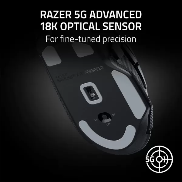 Razer Basilisk V3 X HyperSpeed Wireless Gaming Mouse Up to 285 Hr Battery  18K Optical Sensor  Mechanical Switches  Chroma RGB  9 Programmable Controls  Black