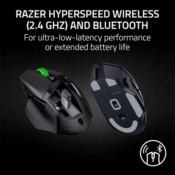 Razer Basilisk V3 X HyperSpeed Wireless Gaming Mouse Up to 285 Hr Battery  18K Optical Sensor  Mechanical Switches  Chroma RGB  9 Programmable Controls  Black