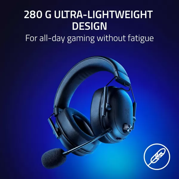 Razer BlackShark V2 HyperSpeed Wireless Gaming Headset 280g Lightweight  THX Spatial Audio  Bendable Mic  50mm Drivers  24GHz Bluetooth or USB  70 Hr Battery wUSB Type C Charging  Black