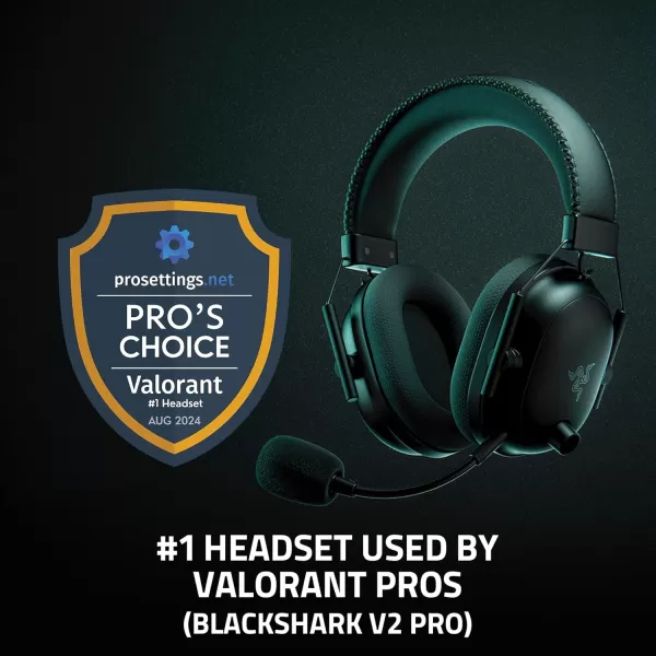 Razer BlackShark V2 Pro Wireless Gaming Headset Super Wideband Mic  Pro Tuned FPS Profiles  50mm Drivers  Plush Noise Isolating Earcups  70 Hr Battery  Bluetooth  for PC PS5 Switch  BlackWhite