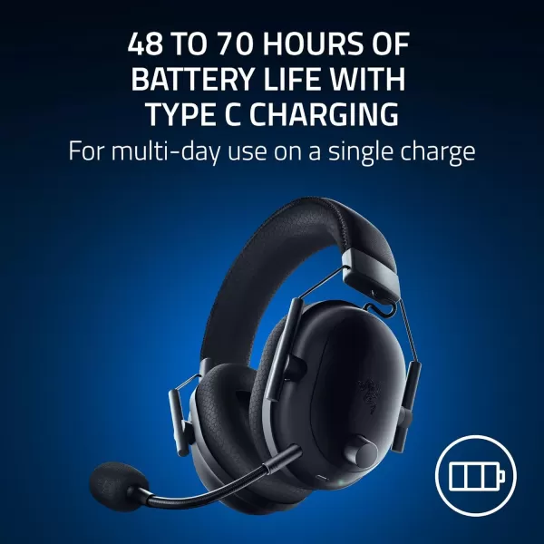 Razer BlackShark V2 Pro Wireless Gaming Headset Super Wideband Mic  Pro Tuned FPS Profiles  50mm Drivers  Plush Noise Isolating Earcups  70 Hr Battery  Bluetooth  for PC PS5 Switch  BlackBlack