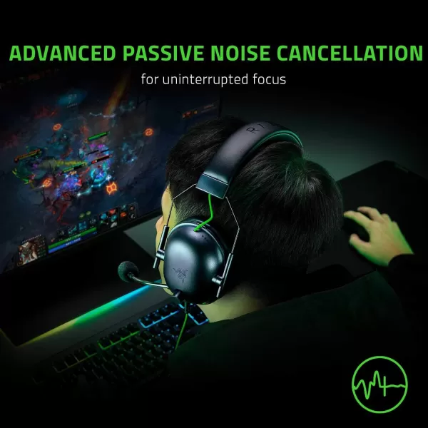 Razer BlackShark V2 X Wired Gaming Headset with 71 Surround Sound 50mm Drivers Noise Cancelling MicBlack