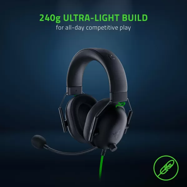 Razer BlackShark V2 X Wired Gaming Headset with 71 Surround Sound 50mm Drivers Noise Cancelling MicBlack