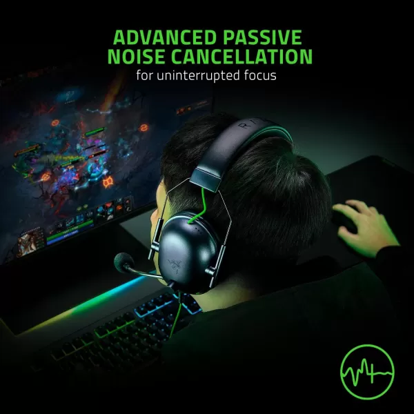 Razer BlackShark V2 X Wired Gaming Headset with 71 Surround Sound 50mm Drivers Noise Cancelling MicBlack
