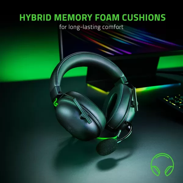 Razer BlackShark V2 X Wired Gaming Headset with 71 Surround Sound 50mm Drivers Noise Cancelling MicBlack