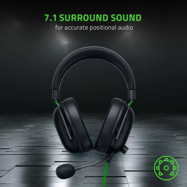 Razer BlackShark V2 X Wired Gaming Headset with 71 Surround Sound 50mm Drivers Noise Cancelling MicBlack