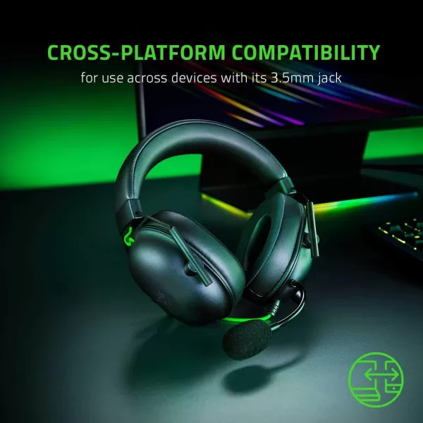 Razer BlackShark V2 X Wired Gaming Headset with 71 Surround Sound 50mm Drivers Noise Cancelling MicBlack