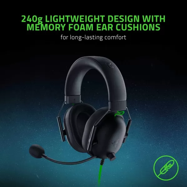 Razer BlackShark V2 X Wired Gaming Headset with 71 Surround Sound 50mm Drivers Noise Cancelling MicBlack