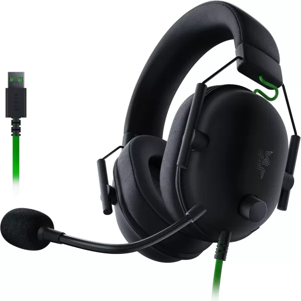 Razer BlackShark V2 X Wired Gaming Headset with 71 Surround Sound 50mm Drivers Noise Cancelling MicBlack