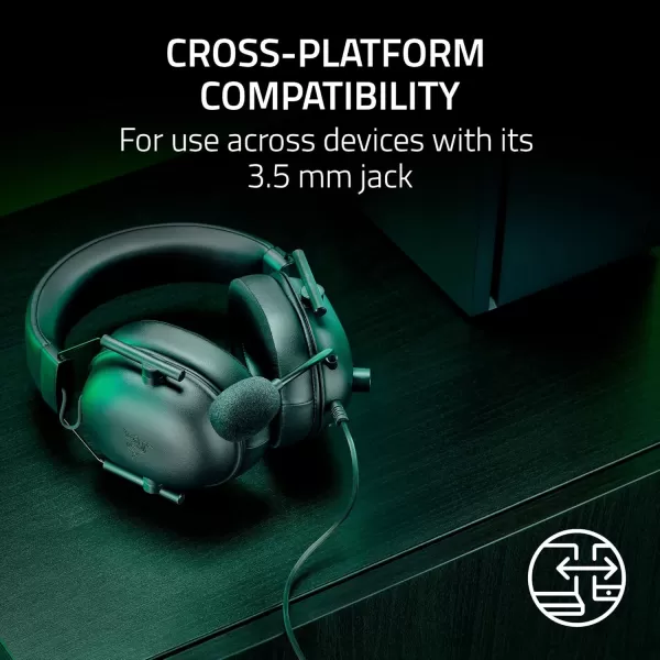 Razer BlackShark V2 X Wired Gaming Headset with 71 Surround Sound 50mm Drivers Noise Cancelling MicClassic Black