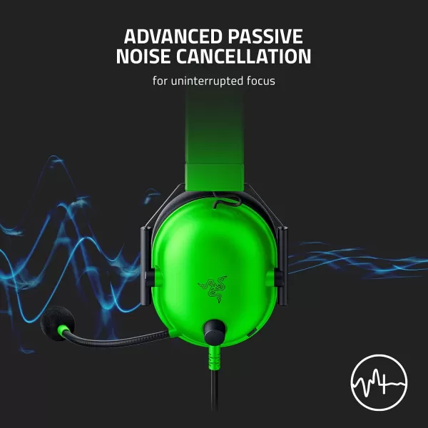 Razer BlackShark V2 X Wired Gaming Headset with 71 Surround Sound 50mm Drivers Noise Cancelling MicGreen