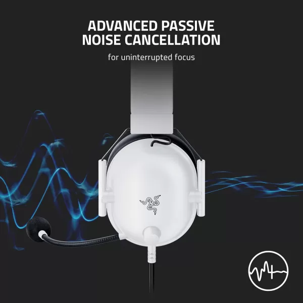 Razer BlackShark V2 X Wired Gaming Headset with 71 Surround Sound 50mm Drivers Noise Cancelling MicWhite