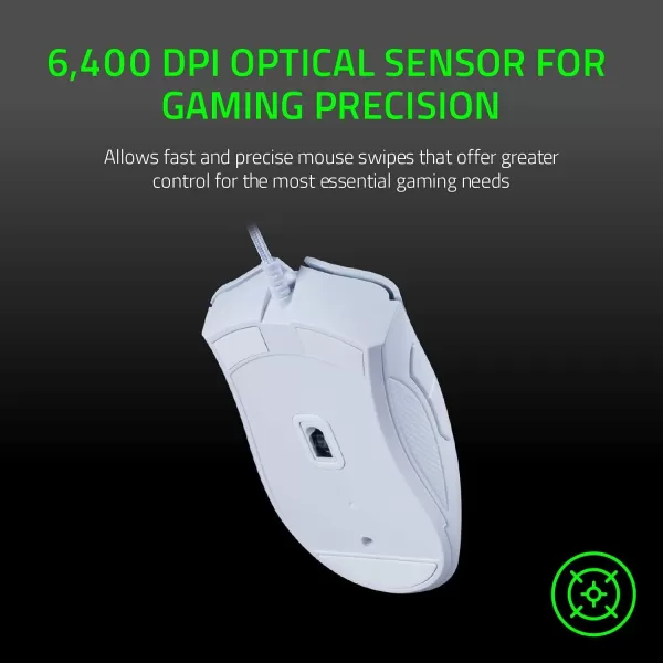 Razer DeathAdder Essential Gaming Mouse 6400 DPI Optical Sensor  5 Programmable Buttons  Mechanical Switches  Rubber Side Grips  Classic BlackMercury White