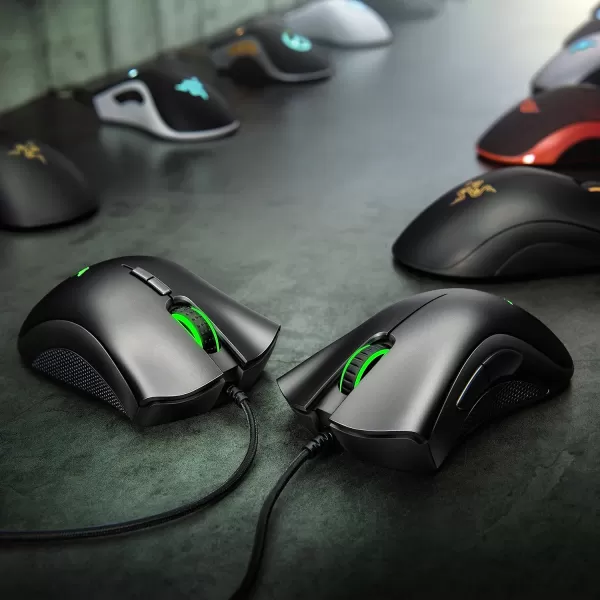 Razer DeathAdder Essential Gaming Mouse 6400 DPI Optical Sensor  5 Programmable Buttons  Mechanical Switches  Rubber Side Grips  Classic BlackMercury White