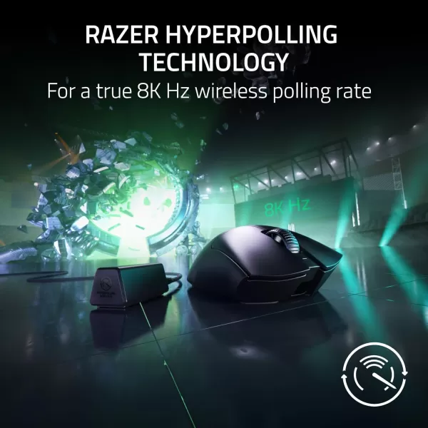 Razer DeathAdder V3 Pro Wireless Gaming Mouse  Hyperpolling Wireless Dongle 63g Ultra Lightweight  Focus Pro 30K Optical Sensor  Optical Switches Gen35 Programmable Buttons  BlackBlack