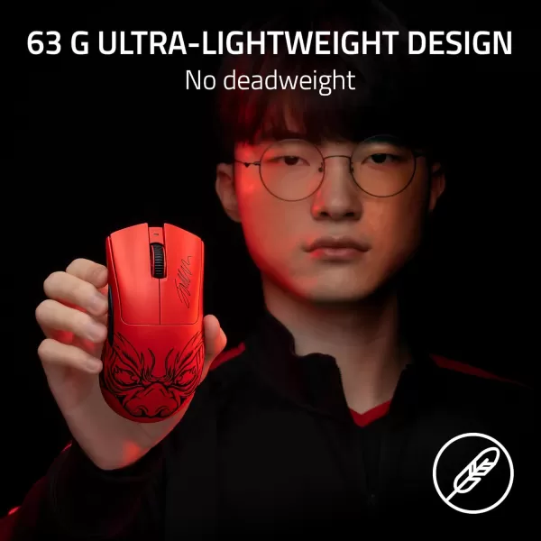 Razer DeathAdder V3 Pro Wireless Gaming Mouse  Hyperpolling Wireless Dongle 63g Ultra Lightweight  Focus Pro 30K Optical Sensor  Optical Switches Gen35 Programmable Buttons  BlackFaker Edition