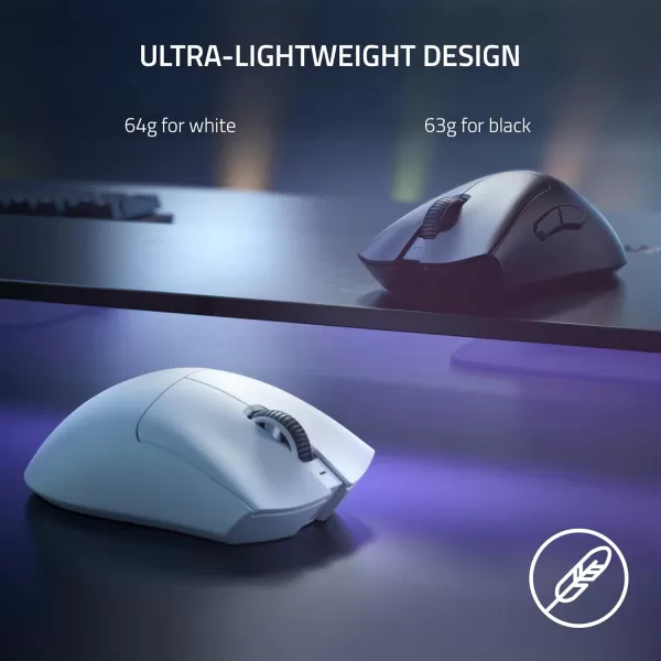 Razer DeathAdder V3 Pro Wireless Gaming Mouse  Hyperpolling Wireless Dongle 63g Ultra Lightweight  Focus Pro 30K Optical Sensor  Optical Switches Gen35 Programmable Buttons  BlackBlack