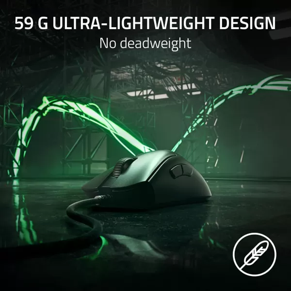 Razer DeathAdder V3 Wired Gaming Mouse 59g Ultra Lightweight  Focus Pro 30K Optical Sensor  Fast Optical Switches Gen38K Hz HyperPolling6 Programmable Buttons Ergonomic Speedflex Cable BlackBlack