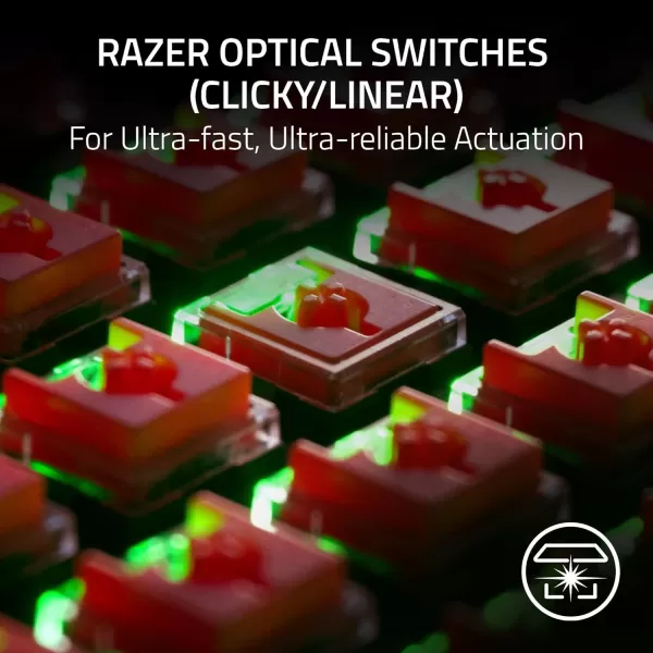 Razer DeathStalker V2 Pro Wireless Gaming Keyboard Low Profile Optical Switches Linear Red  HyperSpeed Wireless ampamp Bluetooth  Chroma RGB  Up to 200 Hr Battery  Snap TapClassic Black