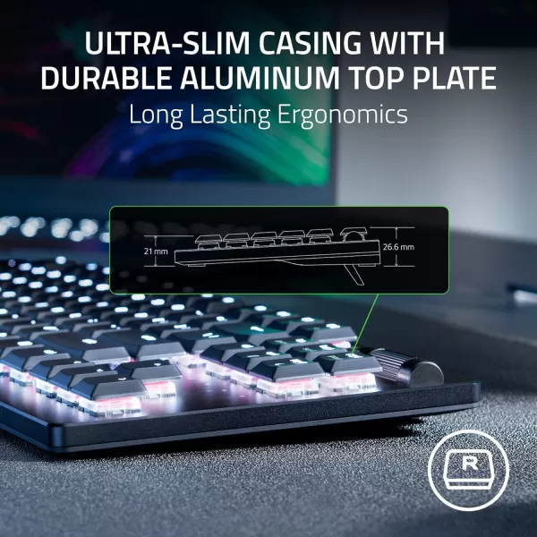 Razer DeathStalker V2 Pro Wireless Gaming Keyboard Low Profile Optical Switches Linear Red  HyperSpeed Wireless ampamp Bluetooth  Chroma RGB  Up to 200 Hr Battery  Snap TapClassic Black