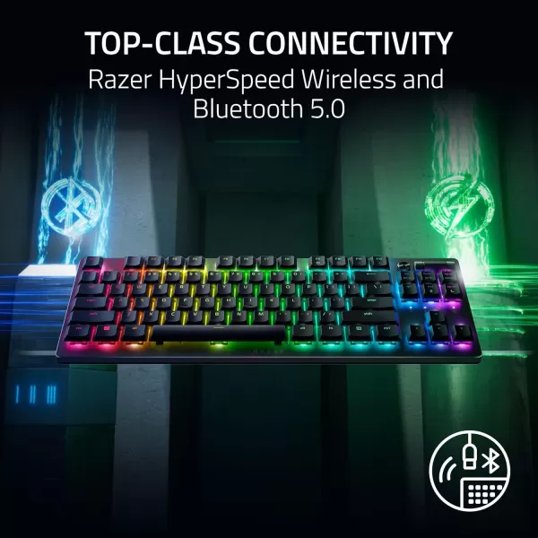 Razer DeathStalker V2 Pro Wireless Gaming Keyboard Low Profile Optical Switches Linear Red  HyperSpeed Wireless ampamp Bluetooth  Chroma RGB  Up to 200 Hr Battery  Snap TapClassic Black