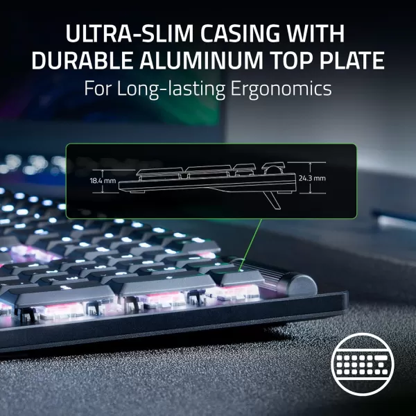 Razer DeathStalker V2 Pro Wireless Gaming Keyboard Low Profile Optical Switches Linear Red  HyperSpeed Wireless ampamp Bluetooth  Chroma RGB  Up to 200 Hr Battery  Snap TapClassic Black