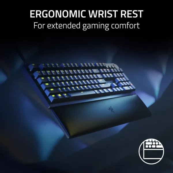 Razer Huntsman V2 TKL Tenkeyless Gaming Keyboard Fast Clicky Optical Switches wQuick Keystrokes ampamp 8000Hz Polling Rate  Detachable TypeC Cable  Doubleshot PBT Keycaps  Ergonomic Wrist RestClassic Black