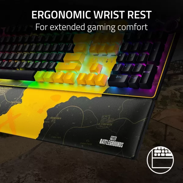 Razer Huntsman V2 TKL Tenkeyless Gaming Keyboard Fast Clicky Optical Switches wQuick Keystrokes ampamp 8000Hz Polling Rate  Detachable TypeC Cable  Doubleshot PBT Keycaps  Ergonomic Wrist RestPUBG Edition
