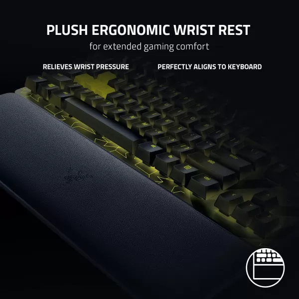 Razer Huntsman V2 TKL Tenkeyless Gaming Keyboard Fast Clicky Optical Switches wQuick Keystrokes ampamp 8000Hz Polling Rate  Detachable TypeC Cable  Doubleshot PBT Keycaps  Ergonomic Wrist RestESL Edition