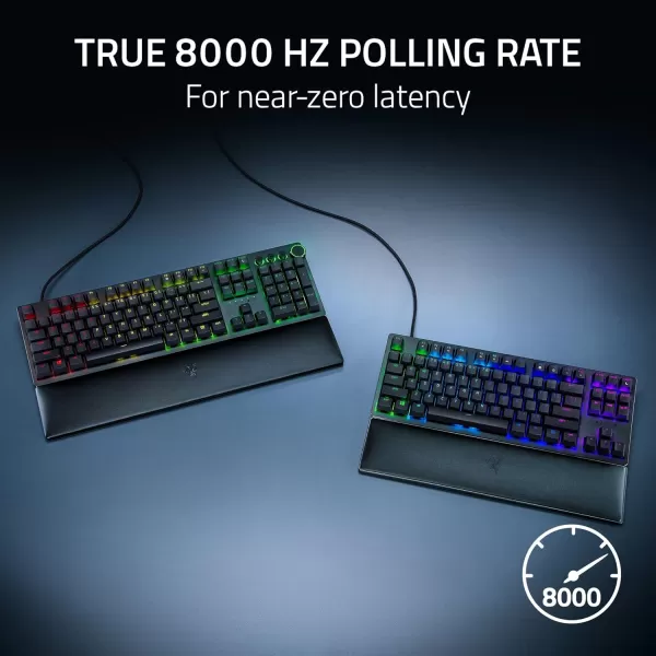 Razer Huntsman V2 TKL Tenkeyless Gaming Keyboard Fast Clicky Optical Switches wQuick Keystrokes ampamp 8000Hz Polling Rate  Detachable TypeC Cable  Doubleshot PBT Keycaps  Ergonomic Wrist RestClassic Black