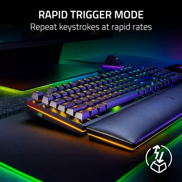 Razer Huntsman V2 TKL Tenkeyless Gaming Keyboard Fast Clicky Optical Switches wQuick Keystrokes ampamp 8000Hz Polling Rate  Detachable TypeC Cable  Doubleshot PBT Keycaps  Ergonomic Wrist RestClassic Black