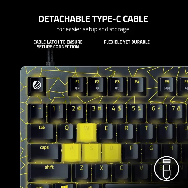 Razer Huntsman V2 TKL Tenkeyless Gaming Keyboard Fast Clicky Optical Switches wQuick Keystrokes ampamp 8000Hz Polling Rate  Detachable TypeC Cable  Doubleshot PBT Keycaps  Ergonomic Wrist RestESL Edition