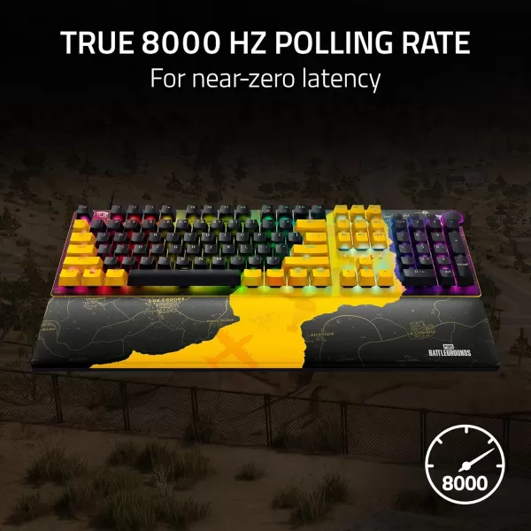 Razer Huntsman V2 TKL Tenkeyless Gaming Keyboard Fast Clicky Optical Switches wQuick Keystrokes ampamp 8000Hz Polling Rate  Detachable TypeC Cable  Doubleshot PBT Keycaps  Ergonomic Wrist RestPUBG Edition